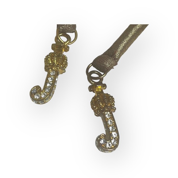 new OG Juicy Couture Beach ♚ Liquid Gold Metal Bikini Set ♚ Crystal Logo J’s ♚ - Picture 14 of 16